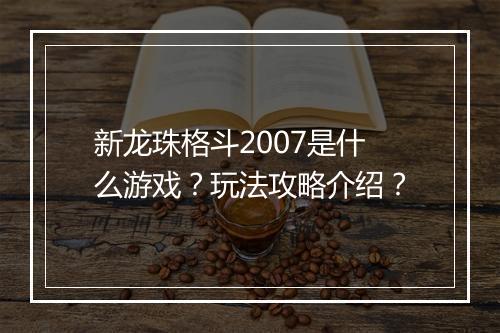新龙珠格斗2007是什么游戏？玩法攻略介绍？