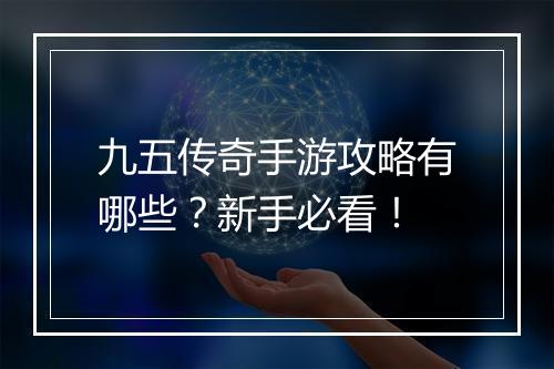 九五传奇手游攻略有哪些？新手必看！