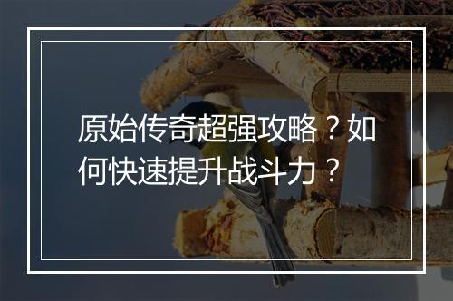 原始传奇超强攻略？如何快速提升战斗力？