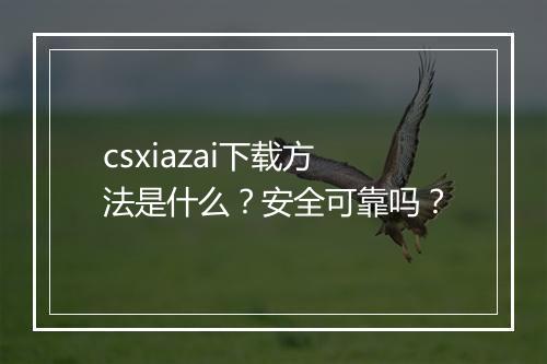 csxiazai下载方法是什么？安全可靠吗？