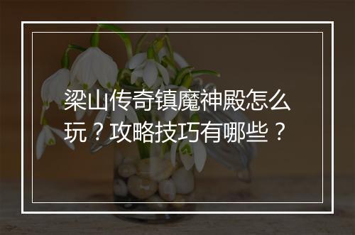 梁山传奇镇魔神殿怎么玩？攻略技巧有哪些？