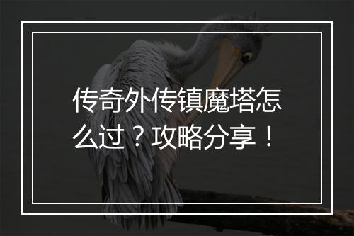 传奇外传镇魔塔怎么过?攻略分享!