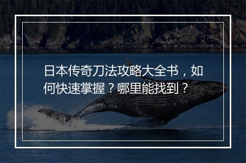 日本传奇刀法攻略大全书，如何快速掌握？哪里能找到？