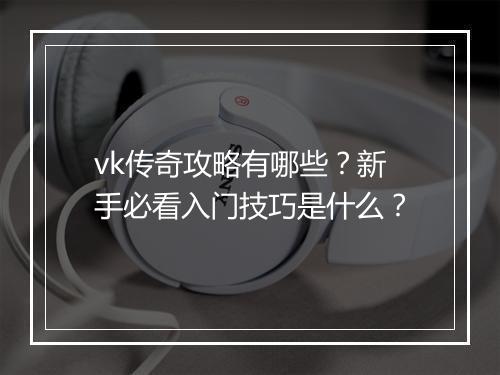 vk传奇攻略有哪些？新手必看入门技巧是什么？