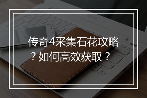 传奇4采集石花攻略？如何高效获取？