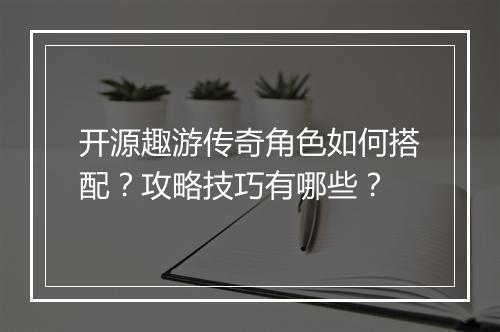 开源趣游传奇角色如何搭配？攻略技巧有哪些？