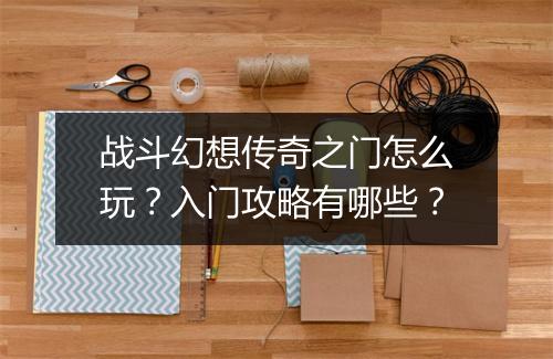 战斗幻想传奇之门怎么玩？入门攻略有哪些？