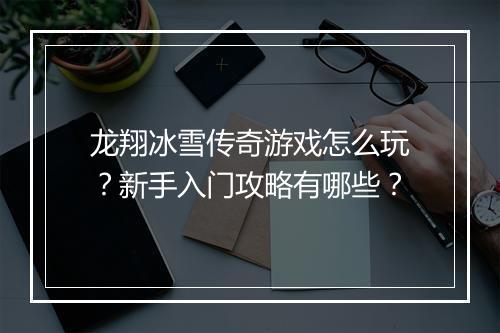 龙翔冰雪传奇游戏怎么玩？新手入门攻略有哪些？