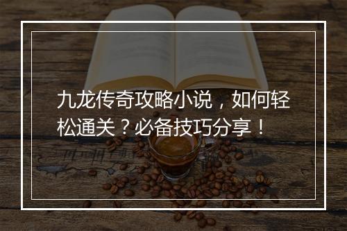 九龙传奇攻略小说，如何轻松通关？必备技巧分享！