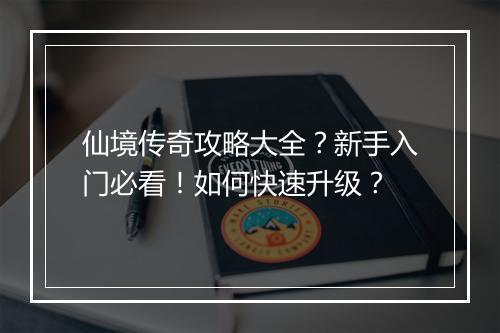 仙境传奇攻略大全？新手入门必看！如何快速升级？
