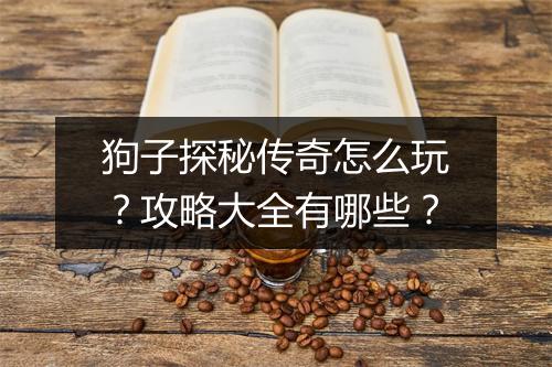 狗子探秘传奇怎么玩？攻略大全有哪些？