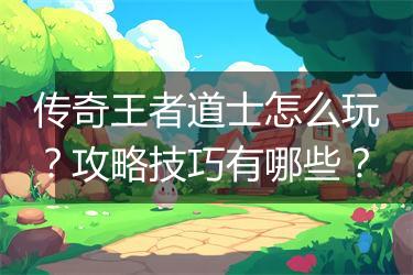传奇王者道士怎么玩？攻略技巧有哪些？