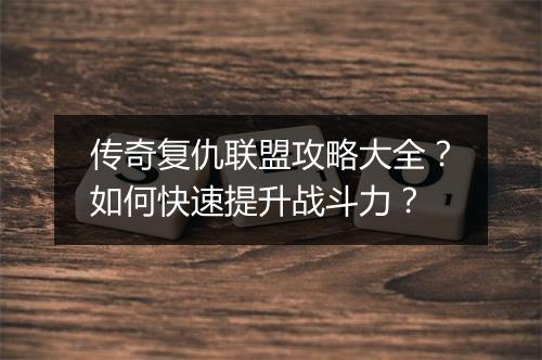 传奇复仇联盟攻略大全？如何快速提升战斗力？