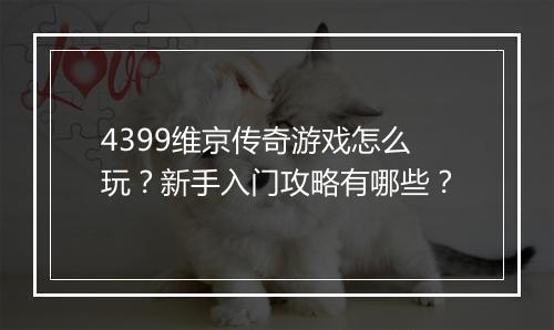 4399维京传奇游戏怎么玩？新手入门攻略有哪些？