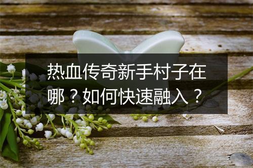 热血传奇新手村子在哪？如何快速融入？