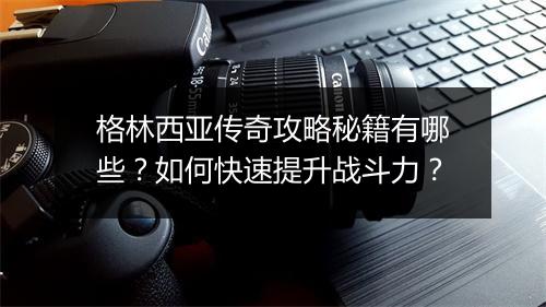 格林西亚传奇攻略秘籍有哪些？如何快速提升战斗力？