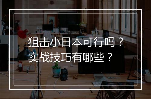 狙击小日本可行吗？实战技巧有哪些？