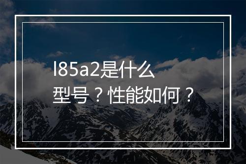 l85a2是什么型号？性能如何？