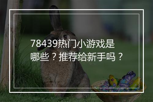 78439热门小游戏是哪些？推荐给新手吗？