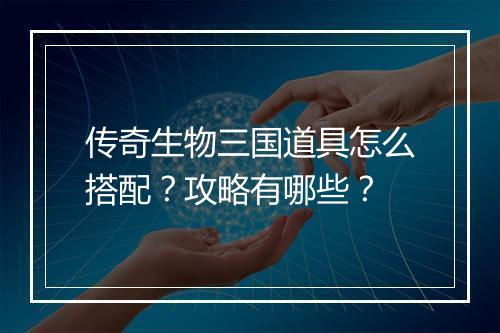 传奇生物三国道具怎么搭配？攻略有哪些？