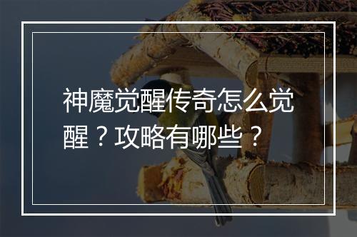 神魔觉醒传奇怎么觉醒？攻略有哪些？