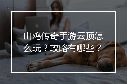 山鸡传奇手游云顶怎么玩？攻略有哪些？