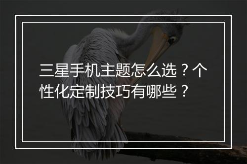三星手机主题怎么选？个性化定制技巧有哪些？