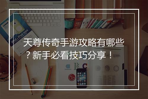 天尊传奇手游攻略有哪些？新手必看技巧分享！