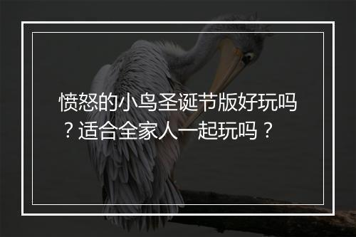 愤怒的小鸟圣诞节版好玩吗？适合全家人一起玩吗？