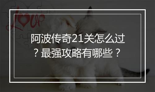 阿波传奇21关怎么过？最强攻略有哪些？