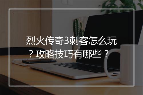 烈火传奇3刺客怎么玩？攻略技巧有哪些？