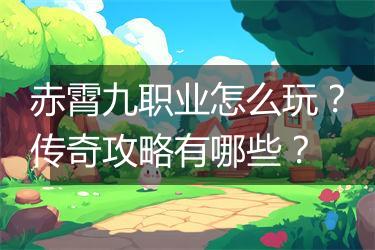 赤霄九职业怎么玩？传奇攻略有哪些？