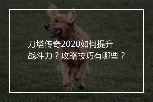 刀塔传奇2020如何提升战斗力？攻略技巧有哪些？