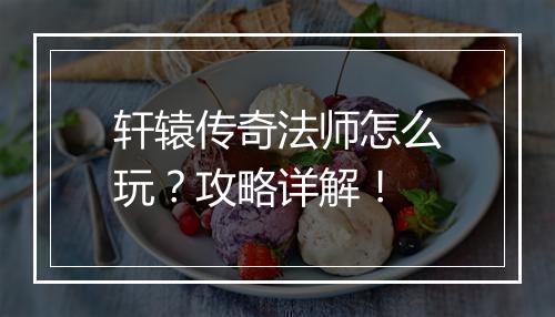 轩辕传奇法师怎么玩？攻略详解！