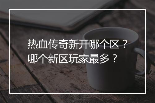 热血传奇新开哪个区？哪个新区玩家最多？