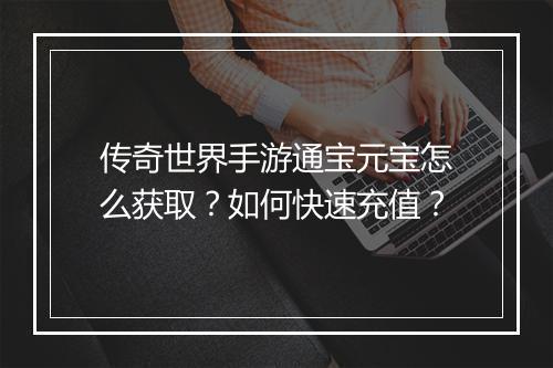 传奇世界手游通宝元宝怎么获取？如何快速充值？