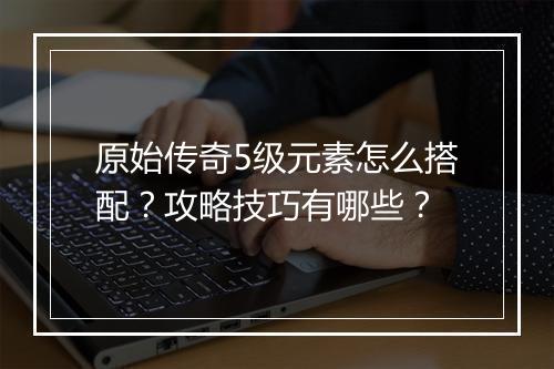 原始传奇5级元素怎么搭配？攻略技巧有哪些？