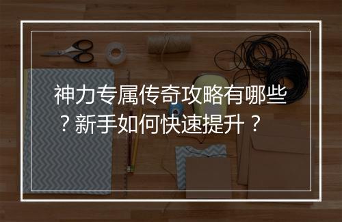 神力专属传奇攻略有哪些？新手如何快速提升？