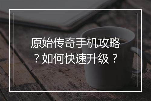 原始传奇手机攻略？如何快速升级？