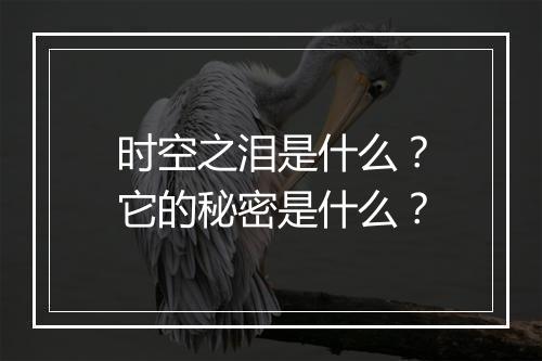 时空之泪是什么？它的秘密是什么？
