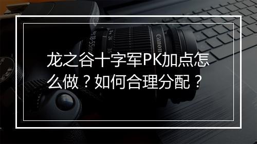 龙之谷十字军PK加点怎么做？如何合理分配？