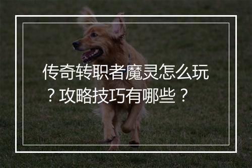 传奇转职者魔灵怎么玩？攻略技巧有哪些？