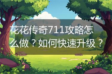 花花传奇711攻略怎么做？如何快速升级？