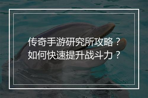 传奇手游研究所攻略？如何快速提升战斗力？