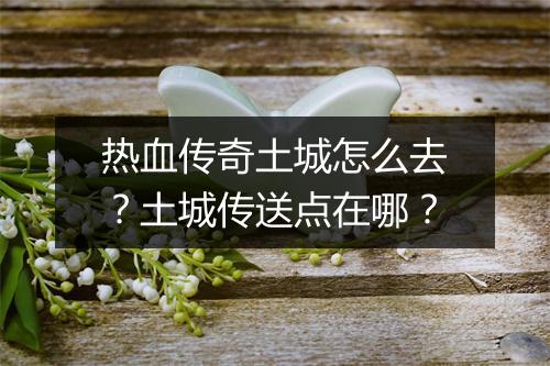 热血传奇土城怎么去？土城传送点在哪？