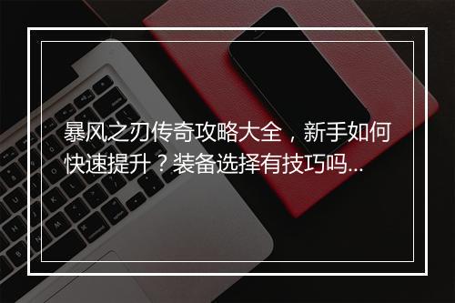 暴风之刃传奇攻略大全，新手如何快速提升？装备选择有技巧吗？