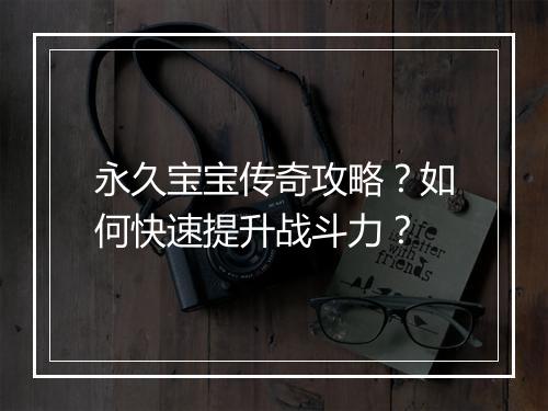 永久宝宝传奇攻略？如何快速提升战斗力？
