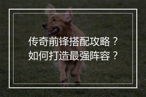 传奇前锋搭配攻略？如何打造最强阵容？