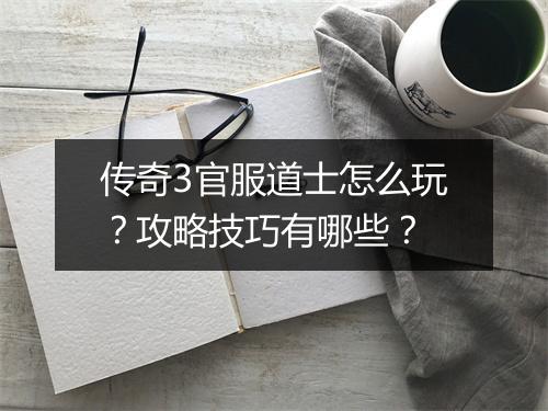 传奇3官服道士怎么玩？攻略技巧有哪些？