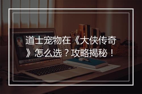道士宠物在《大侠传奇》怎么选？攻略揭秘！
